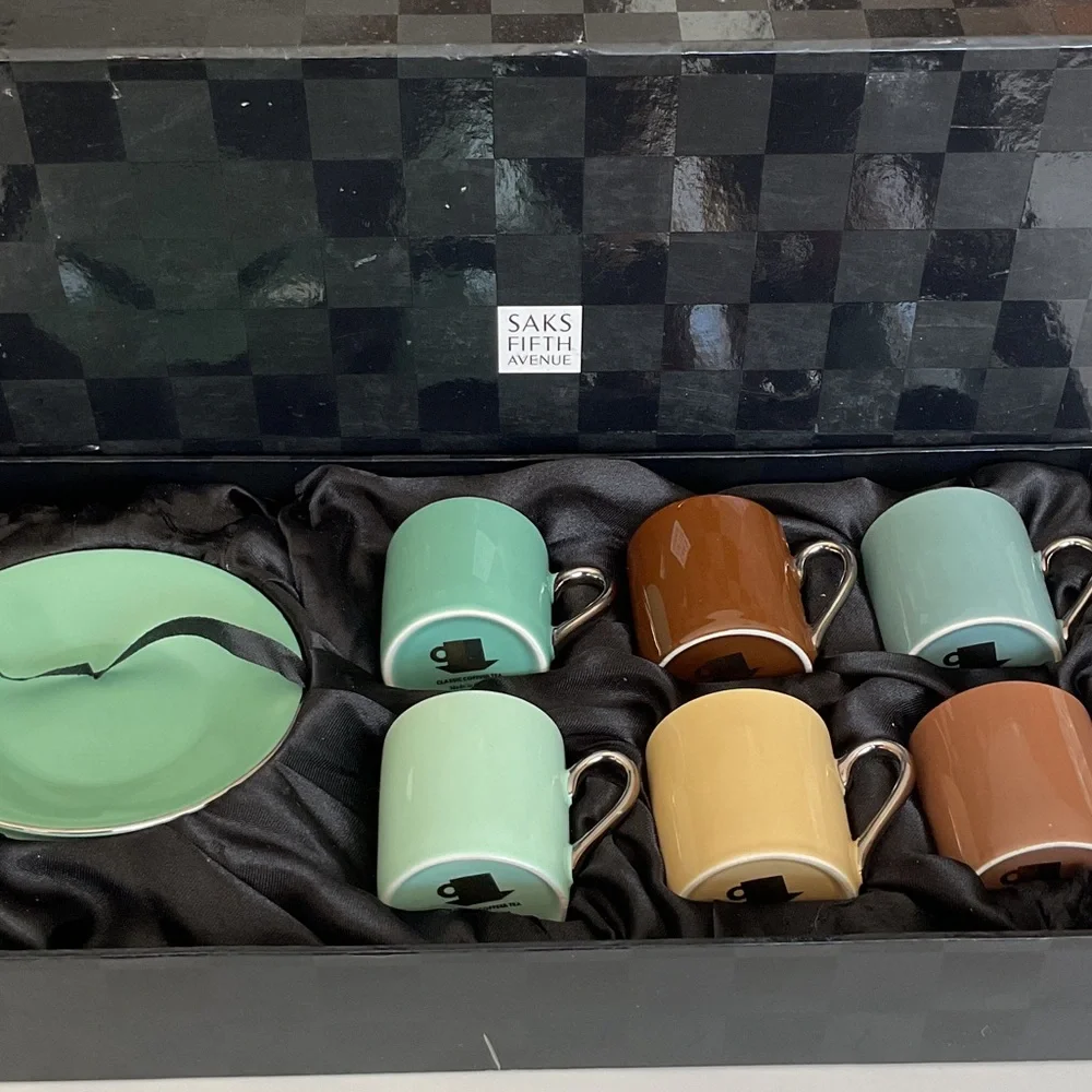 Saks Fifth Avenue Multicolor Espresso Mug Set. NWT - Picture 10 of 10